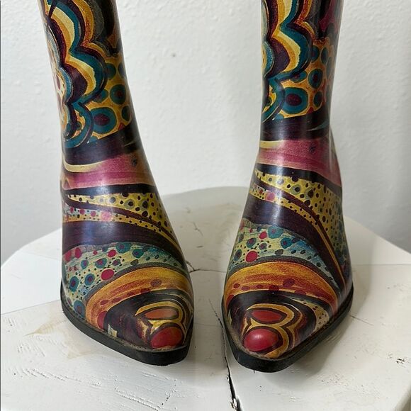 🎨 NOMAD “Yippy” Monet Rain Boots – Size 6 – Funky, Colorful, Fabulous! (1509) - Picture 6 of 13